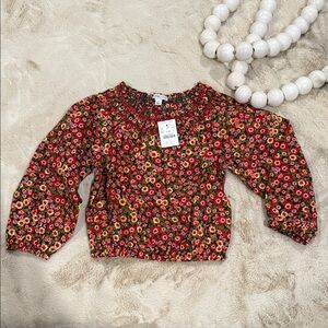 J. Crew Kids Floral Blouse - Red and Black
